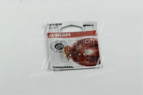 Лампа WY5W. WY5W 12V 5W W2.1X9.5D помаранчева 2шт OSRAM 282702B