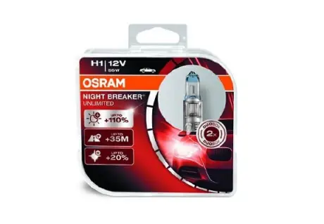 Автолампа H1 12V 55W P14.5s Night Breaker Unlimite OSRAM 64150NBUHCB