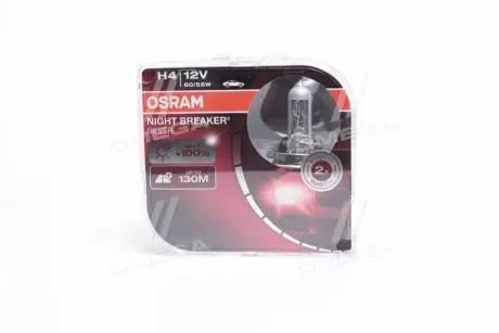 Лампа фарна H4 12V 60/55W P43t NIGHT BREAKER SILVER (+100) компл (вир-во) OSRAM 64193NBSHCB
