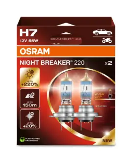 Лампа (Набір 2шт) H7 12В PX26D NIGHT BREAKER 220, Білий 3700K OSRAM 64210NB2202HB