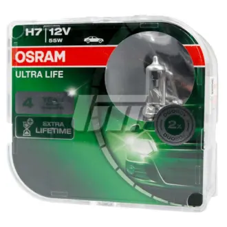 Лампа (Набір 2шт) H7 12В 55Вт PX26D в 4 рази довший термін служби Ultra Life OSRAM 64210ULTHCB