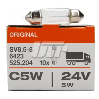 Лампа (упаковка-блістер 10шт) C5W 24В 5Вт SV8,5-8 Standard OSRAM 6423