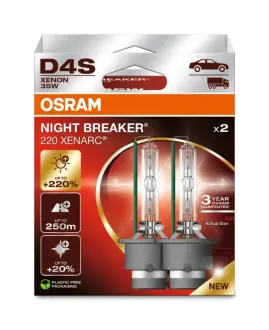 Лампа (Набір 2шт) D4S 42В 35Вт P32D-5 XENARC NIGHT BREAKER 220, Білий 4500K OSRAM 66440XN2-2HB