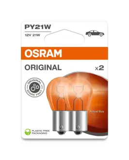 Лампа допоміжн. освітлення РY21W 12V 21W ВАU15s (2 шт) blister (вир-во) OSRAM 7507-2BL