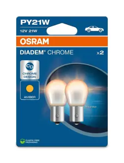 Лампа розжарювання PY21W 12V 21W BAU15s DIADEM Chrome (2шт blister) (вир-во) OSRAM 7507DC-2BL