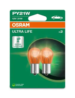 Лампа розжарювання PY21W 12V 21W BAU15s Ultra Life (компл.) (вир-во) OSRAM 7507ULT-2BL