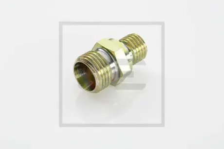Штуцер подвійний M10x1,0 x 8/M12x1,5 x 10 під трубку D6/D6 PE 076.030-10A