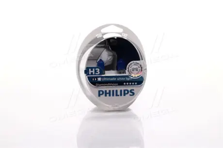 Лампа розжарювання H3 12V 55W PK22s Diamond Vision 5000K (вир-во Philips) PHILIPS 12336DVS2