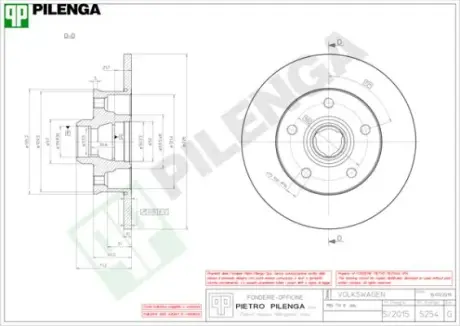 Тормозной диск PILENGA 5254