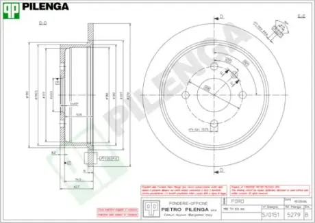 Тормозной диск PILENGA 5279