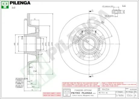 Тормозной диск PILENGA 5504