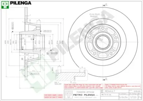 Тормозной диск PILENGA 5720