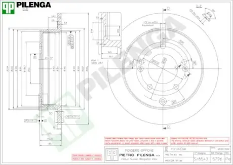 Тормозной диск PILENGA 5796