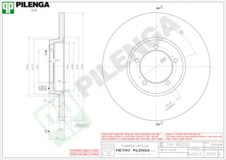 Тормозной диск PILENGA 5970