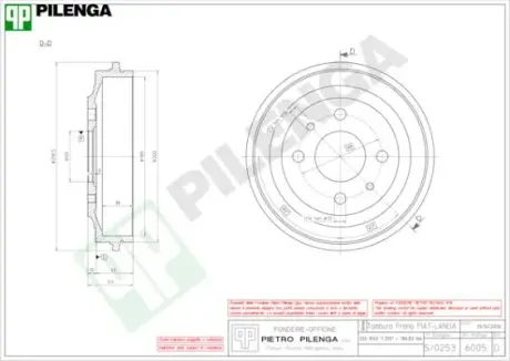 Тормозной барабан PILENGA 6005