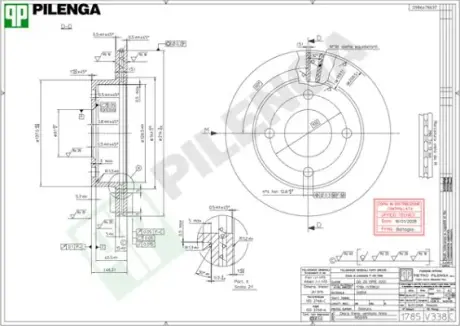 Тормозной диск PILENGA V338