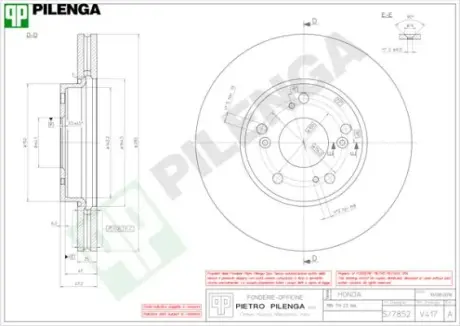 Тормозной диск PILENGA V417