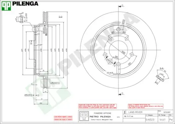 Тормозной диск PILENGA V441 (фото 1)