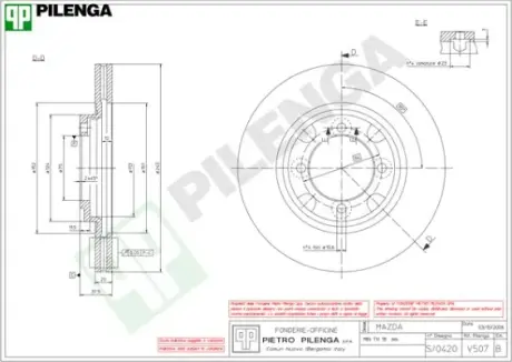 Тормозной диск PILENGA V507