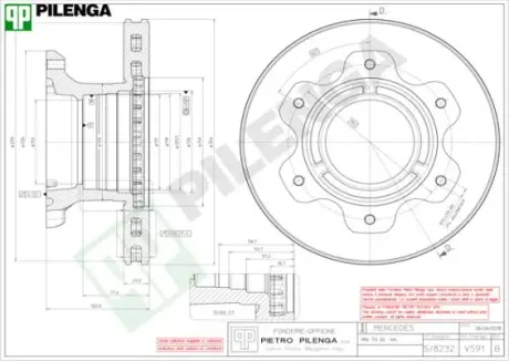 Тормозной диск PILENGA V591