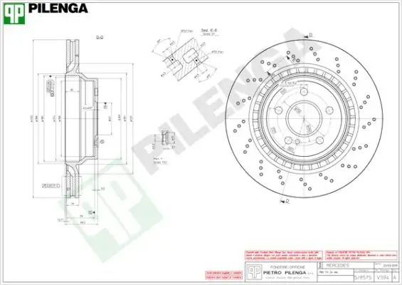 Тормозной диск PILENGA V594 (фото 1)