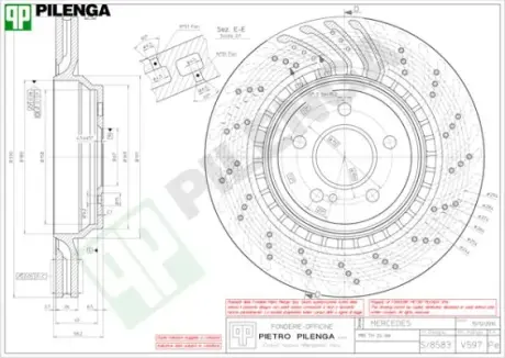 Тормозной диск PILENGA V597