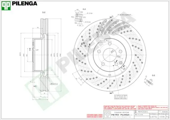 Тормозной диск PILENGA V598 (фото 1)