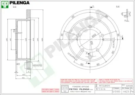 Тормозной диск PILENGA V623