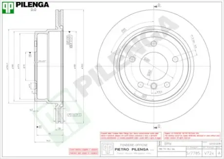 Тормозной диск PILENGA V724