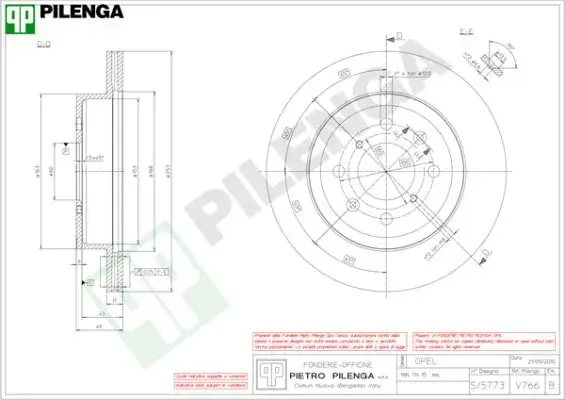Тормозной диск PILENGA V766 (фото 1)