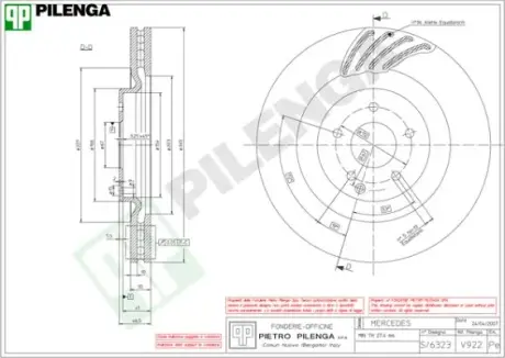 Тормозной диск PILENGA V922