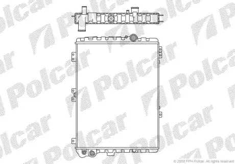 Радіатор двигуна Audi 80, 90, Cabriolet, Coupe 1.9-2.3 08.80-12.96 POLCAR 130708-3