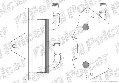 Масляний радіатор Audi A4, A5, A6, A6 Allroad, A7, A8, Q5, Q7 VW Touareg 2.0D-3.2 05.04- POLCAR 1335L8-1