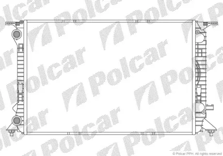 Радіатор охолодження Audi A4 1.8 TFSI/2.0 TDI 2007- POLCAR 133708-4