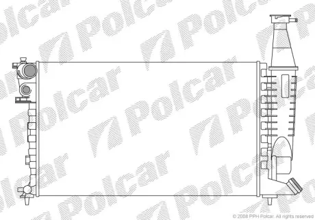Радіатор охолодж. двигуна Citroen Berlingo 1.1/1.4/1.8 06.96- POLCAR 235008-2