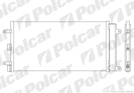 Радіатор кондиціонера Fiat Doblo 1.4/1.6/1.6CNG 10.01- POLCAR 3041K8C1