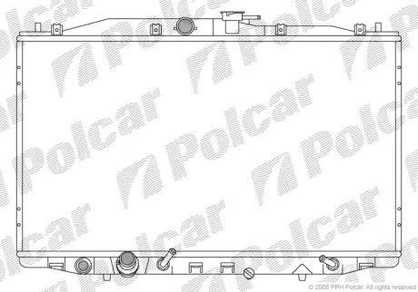 Радіатор двигуна (АКПП) Honda Accord VII 2.0/2.4 02.03-05.08 POLCAR 383308-2
