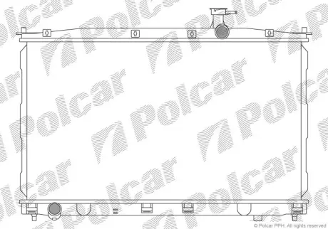Радіатор охолодження двигуна Hyundai Santa Fé 2.2D/2.7 03.06-12.12 POLCAR 405108-2