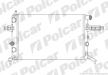 Радіатор двигуна ASTRA G 1.4 1.6 1.8 / 537x359x22 POLCAR 550808A8