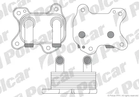 Радіатор масляний Opel Astra, Combo, Corsa, Meriva 1.7CDTI 03-10 POLCAR 5508L8-2