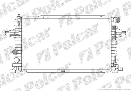 Радиатор Opel Astra h (04-09 р. в)/Zafira b (05-11 р. в) 1.6 POLCAR 550908-5