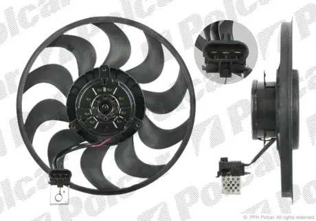 Вентилятор радіатора Opel Astra H, Zafira B 1.3D-2.2 03.04- POLCAR 550923U9