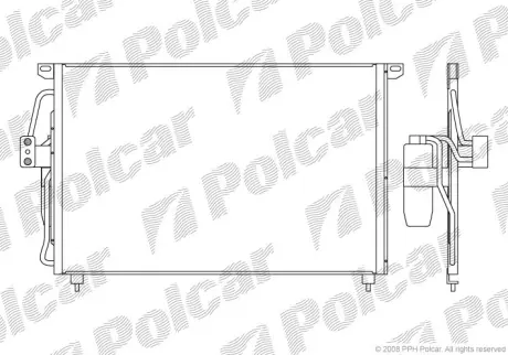 Радіатор кондиціонера Opel Omega B 2.0-3.2 03.94-07.03 POLCAR 5527K8C1