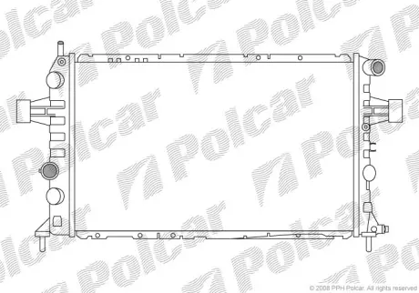 Радиатор Opel Astra G 09.97-02.04 2.2 DTI (Стандарт. компл) POLCAR 556008-2