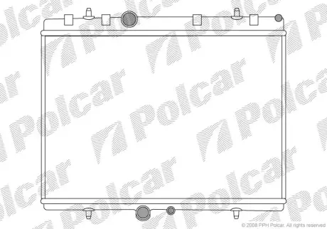 Радіатор охолодження CITROEN C4, C4 I, C5 II, C5 III, XSARA PEUGEOT 307, 307 CC, 307 SW, 407, 407 SW 2.0/2.0D 08.00- POLCAR 571008A4