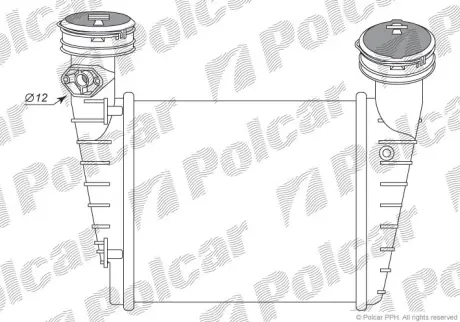 Радіатор інтеркулера VAG Superb/Passat 1.8T AWT 2001- POLCAR 9548J8-2
