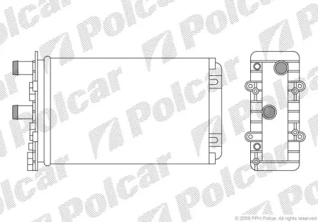 Радіатор пічки VW Transporter T4 (Trunk Cabin) 1.8-2.8/D 90- POLCAR 9566N8-4