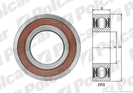 Подшипник компрессора кондиционера POLCAR CX355520
