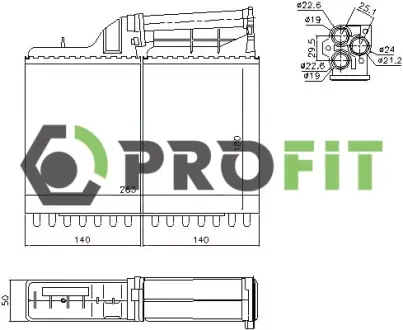 Радіатор пічки PROFIT 17600065