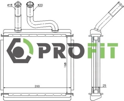 Радіатор пічки PROFIT 17600107